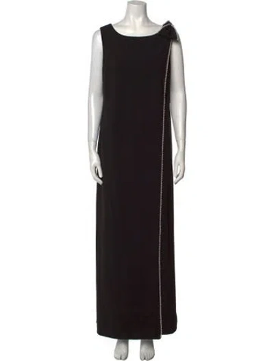 Pre-owned Karl Lagerfeld Scoop Neck Long Dress In Black