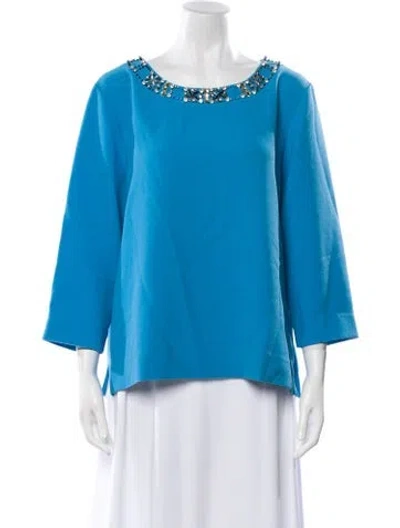 Pre-owned Karl Lagerfeld Scoop Neck Sweater In Blue