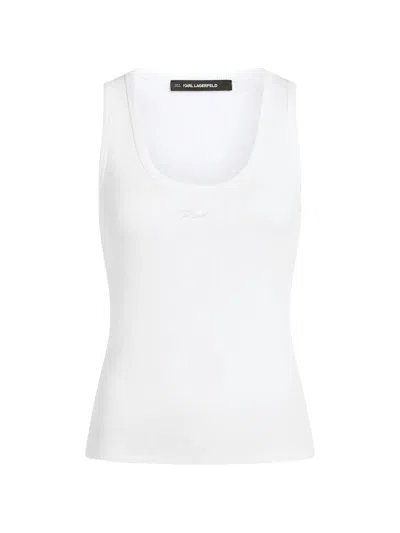 Karl Lagerfeld Trägershirt Mit U-ausschnitt In White