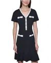 Karl Lagerfeld Scuba Crepe A Line Dress In Black