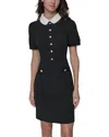KARL LAGERFELD SCUBA CREPE COLLARED SHEATH DRESS