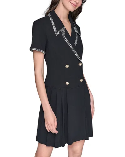 Karl Lagerfeld Scuba Crepe Dress In Blue