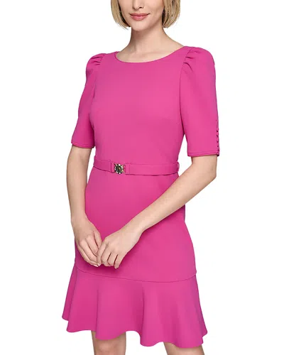 Karl Lagerfeld Scuba Crepe Dress In French Fuchsia