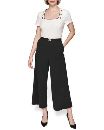 Karl Lagerfeld Scuba Crepe Jumpsuit In White