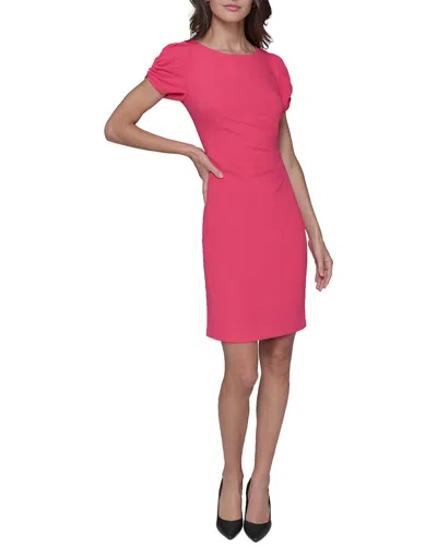 Karl Lagerfeld Scuba Crepe Sheath Dress In Teaberry