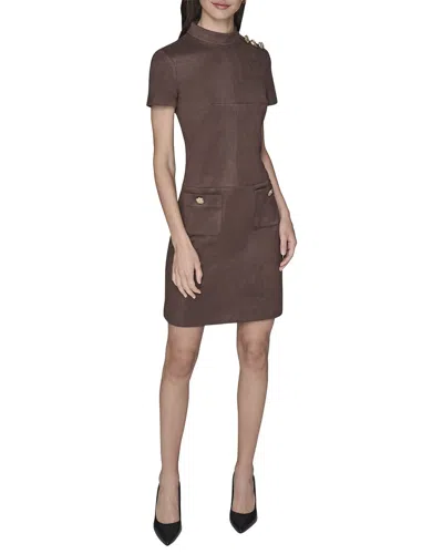 Karl Lagerfeld Scuba Dress In Brown