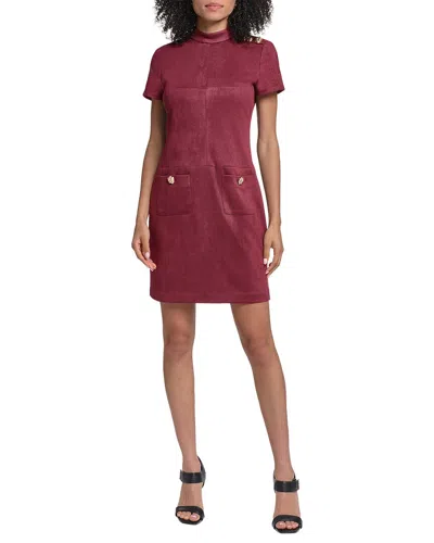 Karl Lagerfeld Scuba Dress In Burgundy