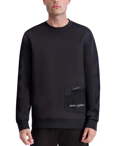 Karl Lagerfeld Scuba Mesh Sweatshirt In Black