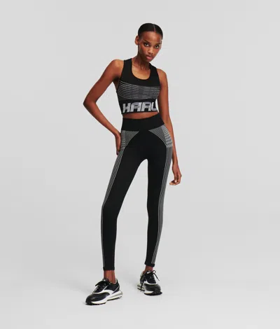 Karl Lagerfeld Seamless Athleisure Leggings In Black
