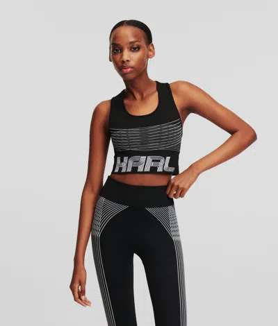 Karl Lagerfeld Seamless Athleisure Tank Top In Black