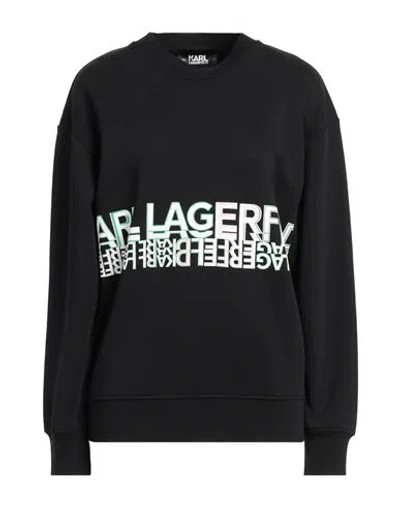 Karl Lagerfeld Logo-print Crew-neck Sweatshirt In Black