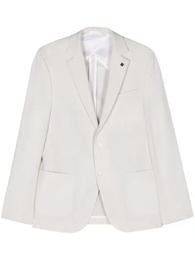 Karl Lagerfeld Seersucker Single-breasted Blazer In White
