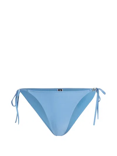 Karl Lagerfeld Self-tie Cheeky Bikini Bottoms In Blue