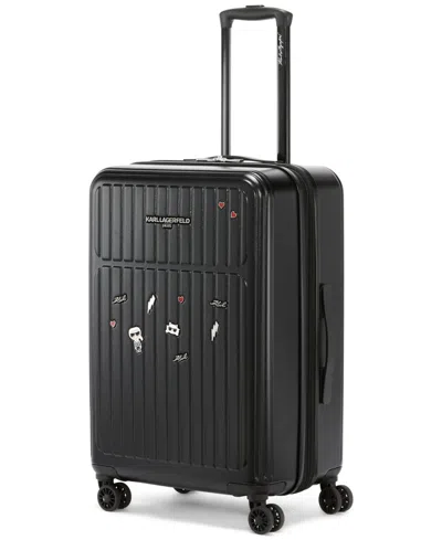 Karl Lagerfeld Sentimental Voyage 25" Upright Luggage In Black