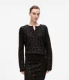 Karl Lagerfeld Sequin Cardigan In Black