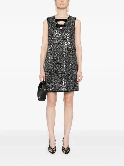 Karl Lagerfeld Sequin-embellished Dress In Black
