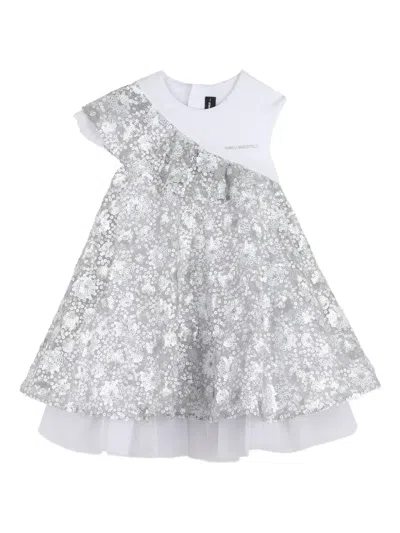 Karl Lagerfeld Kids' Sequin-embellished Dress In Gray