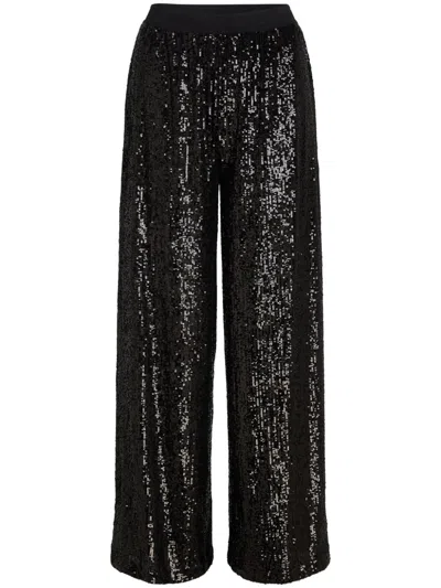 Karl Lagerfeld Sequin-embellished Jersey Trousers In Black