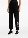Karl Lagerfeld Sequin-embellished Logo Track Pants In Black