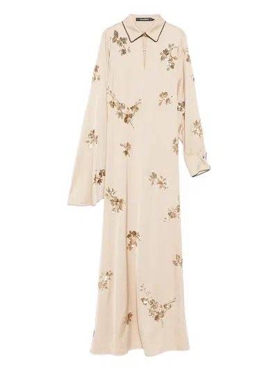 Karl Lagerfeld Sequin-embellished Satin Dress In Neutral