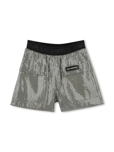 Karl Lagerfeld Kids' Sequin-embellished Shorts In Green