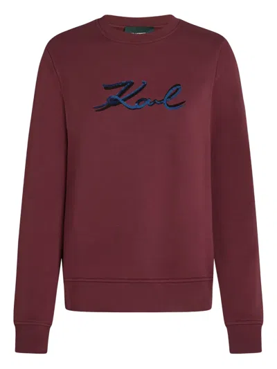 Karl Lagerfeld Sequin-embellished Sweatshirt In Red