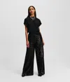 Karl Lagerfeld Sequin-embellished Jersey Trousers In Black