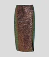 Karl Lagerfeld Sequin Midi Pencil Skirt In Multi