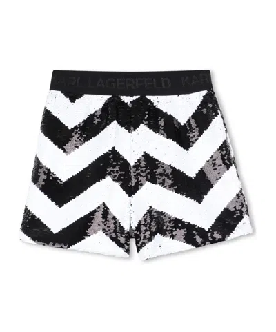 Karl Lagerfeld Sequin Shorts In Black