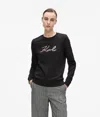Karl Lagerfeld Sequin Signature Sweatshirt In Black