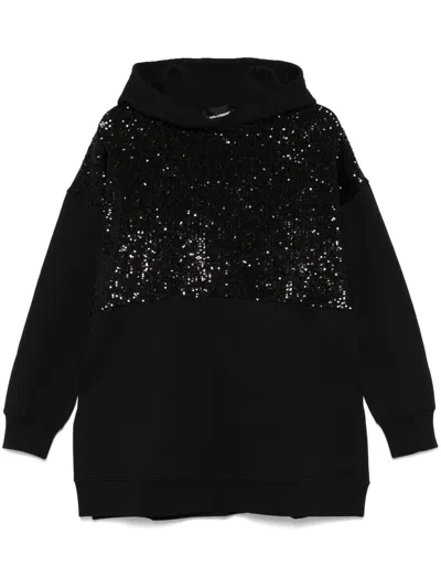 Karl Lagerfeld Sequinned Hoodie In Black