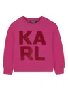 Karl Lagerfeld Sequinned-logo Sweatshirt In Pink