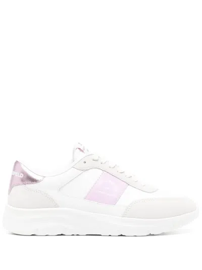 Karl Lagerfeld Serger Panelled Leather Sneakers In White