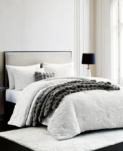 Karl Lagerfeld Shadow Floral 5-piece Bed In A Bag Set, King In White
