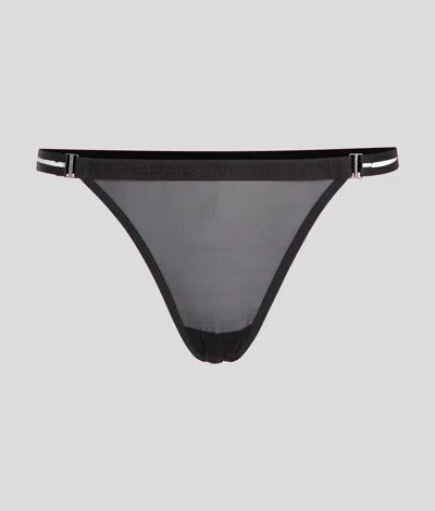 Karl Lagerfeld Sheer Brazilian Brief In Black