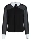 Karl Lagerfeld Sheer-panel Blouse In Black
