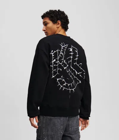 Karl Lagerfeld Shibori Monogram Sweatshirt In Black