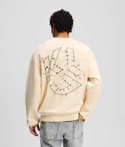 Karl Lagerfeld Shibori Monogram Sweatshirt In Gray