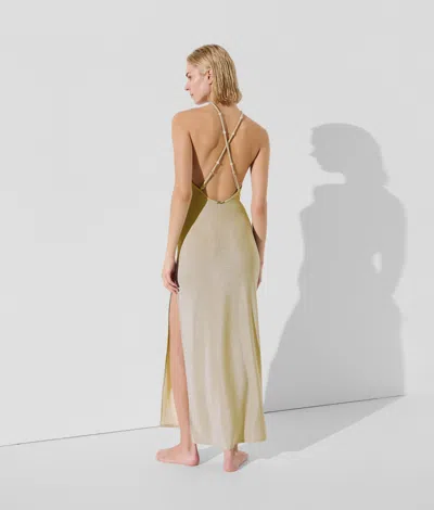 Karl Lagerfeld Shimmer Beach Dress In Gray