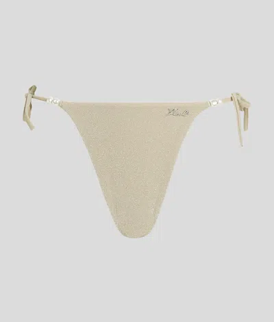 Karl Lagerfeld Shimmer Bikini Bottoms In Neutral