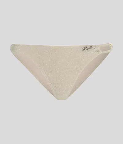 Karl Lagerfeld Shimmer Bikini Bottoms In Neutral