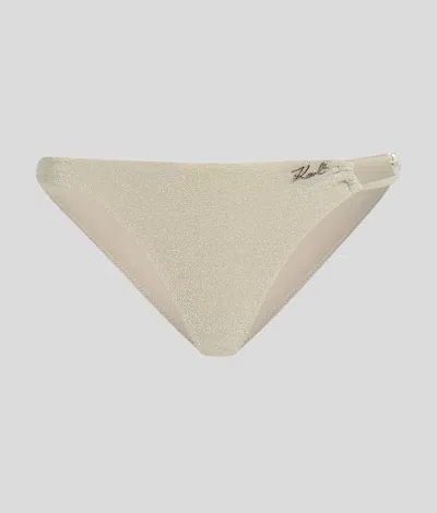Karl Lagerfeld Shimmer Bikini Bottoms In Neutral
