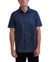 Karl Lagerfeld Paris Karl Print Short Sleeve Button-up Shirt In Blue