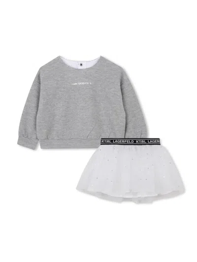 Karl Lagerfeld Shirt And Skirt Set In Gray