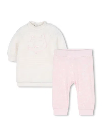 Karl Lagerfeld Babies' Shirt And Skirt Set In White