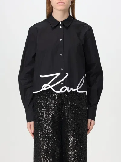 KARL LAGERFELD SHIRT KARL LAGERFELD WOMAN COLOR BLACK,g31146002