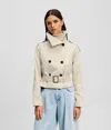 Karl Lagerfeld Short Cotton Twill Jacket In Neutral