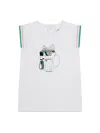 Karl Lagerfeld Ikonik Choupette-print Cotton Dress In White