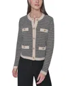 Karl Lagerfeld Short Pocket Cardigan In Gray