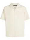 Karl Lagerfeld Short-sleeve Bambula Shirt In Neutrals